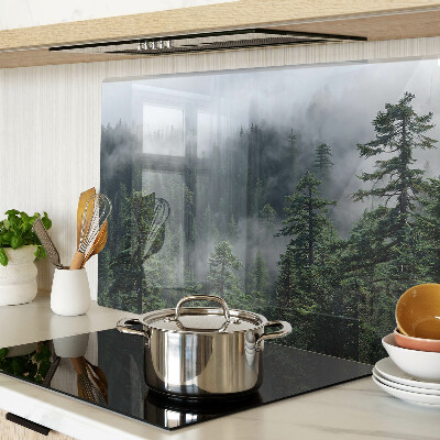 Tagliere in vetro con decorazione «Foresta tra le nuvole»