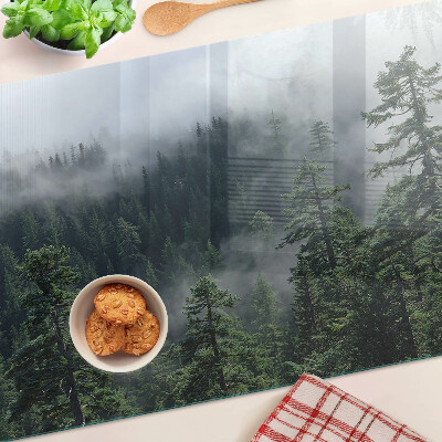 Tagliere in vetro con decorazione «Foresta tra le nuvole»