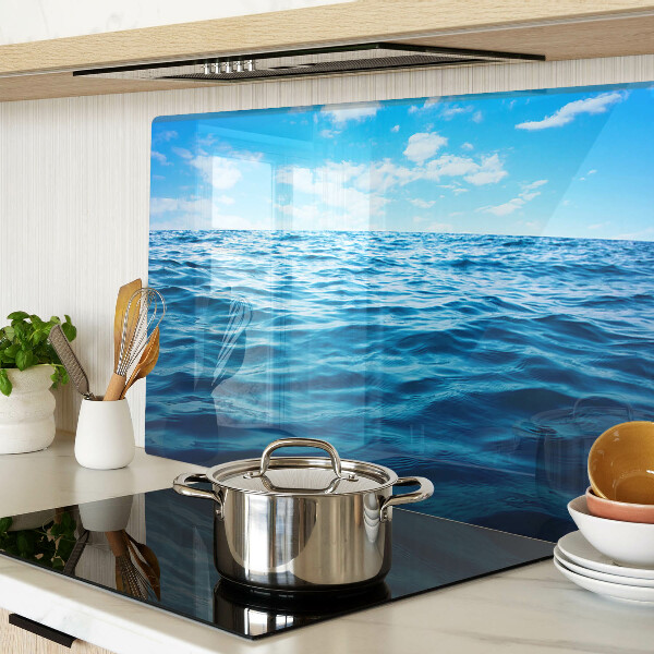 Tagliere in vetro temperato con fantasia mare e cielo