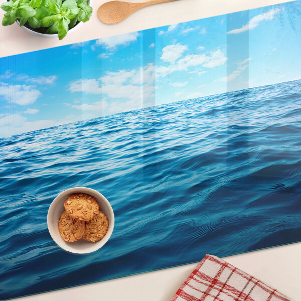Tagliere in vetro temperato con fantasia mare e cielo