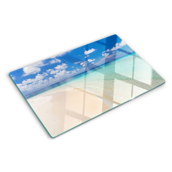Tagliere in vetro Spiaggia con cielo azzurro