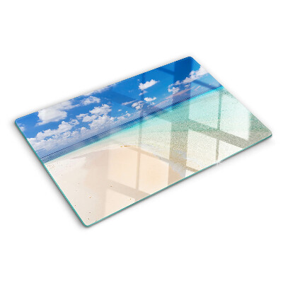 Tagliere in vetro Spiaggia con cielo azzurro