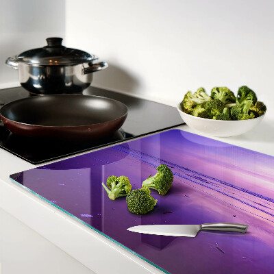 Tagliere in vetro temperato con stampa 'Tramonto sul mare'