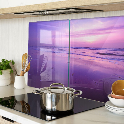 Tagliere in vetro temperato con stampa 'Tramonto sul mare'