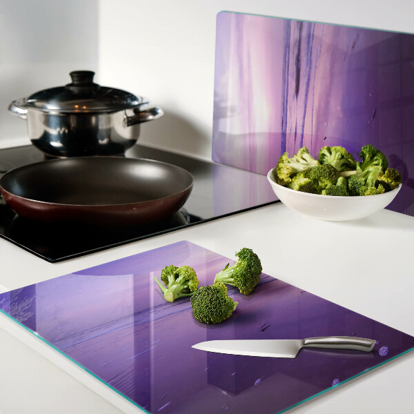 Tagliere in vetro temperato con stampa 'Tramonto sul mare'