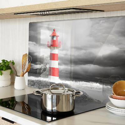 Tagliere in vetro temperato con stampa raffigurante un faro nel paesaggio