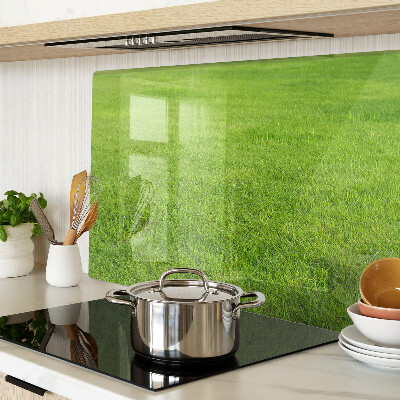 Tagliere in vetro temperato con motivo erba verde