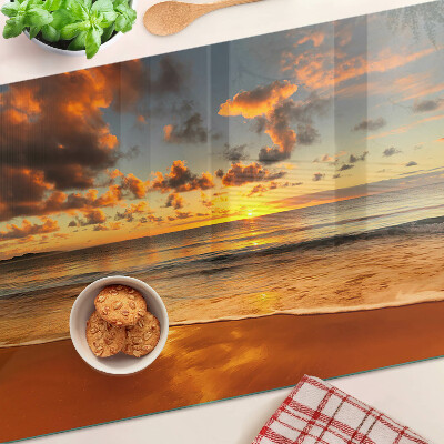 Tagliere in vetro temperato con stampa 'Tramonto sul mare'