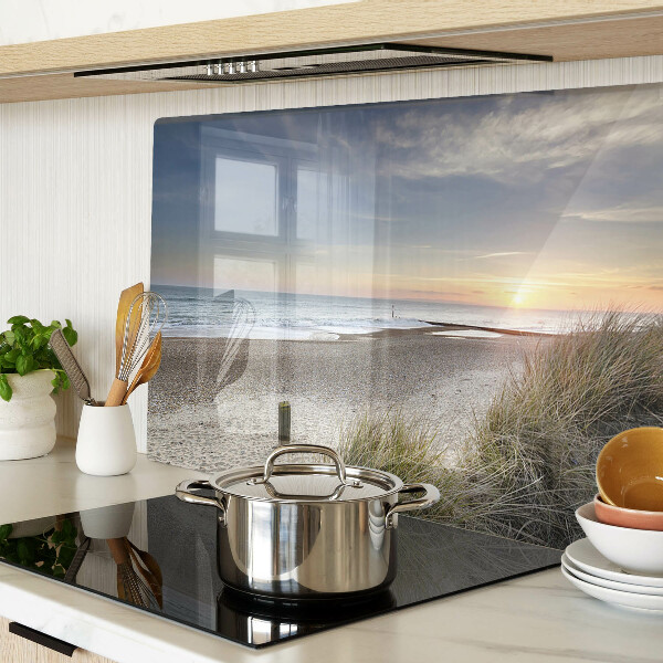 Tagliere in vetro con motivo Spiaggia al tramonto