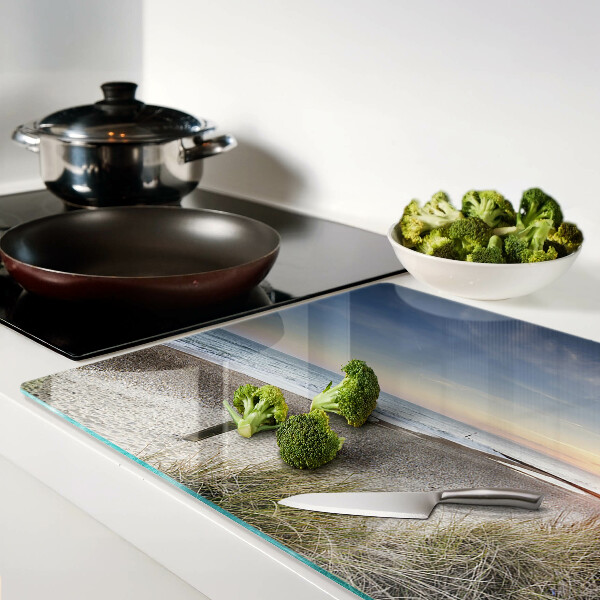 Tagliere in vetro con motivo Spiaggia al tramonto