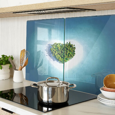 Tagliere in vetro temperato con motivo isola e palme