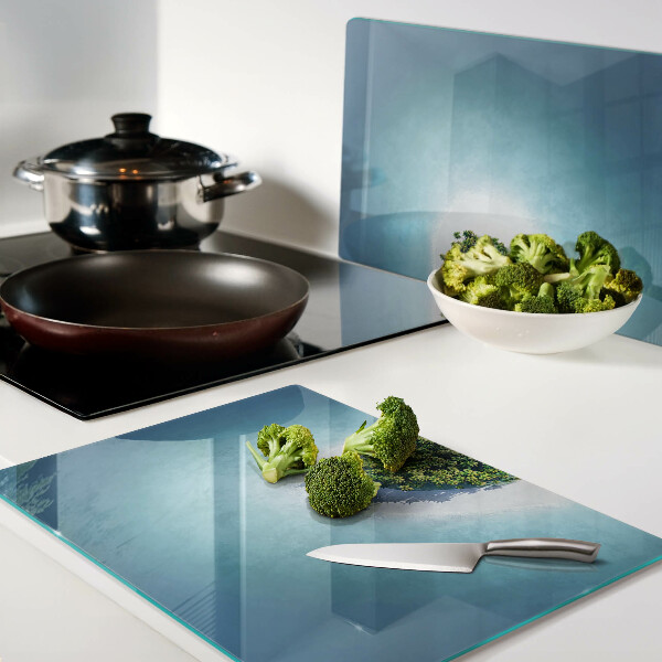 Tagliere in vetro temperato con motivo isola e palme