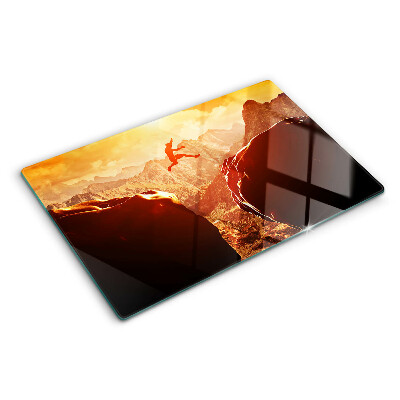 Tagliere in vetro Salto in montagna al tramonto