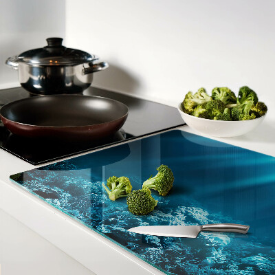 Tagliere in vetro temperato con motivo paesaggio sottomarino e barriera corallina