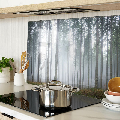 Tagliere in vetro con motivo Foresta nebbiosa