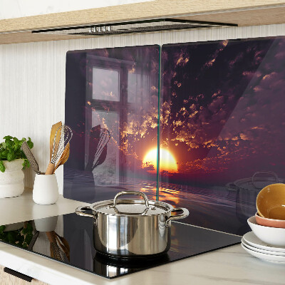 Tagliere in vetro temperato Tramonto sul mare