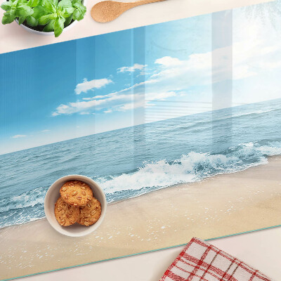 Tagliere in vetro temperato con motivo spiaggia e mare