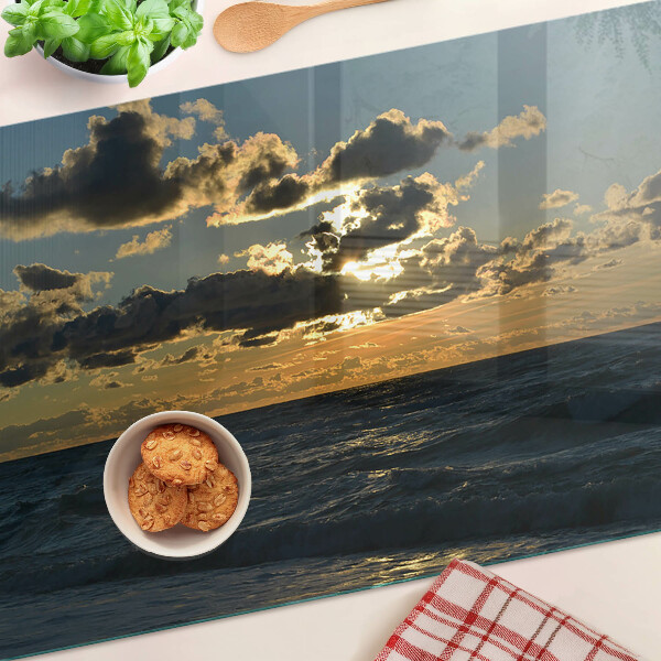 Tagliere in vetro temperato Tramonto sul mare