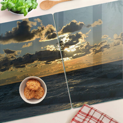 Tagliere in vetro temperato Tramonto sul mare