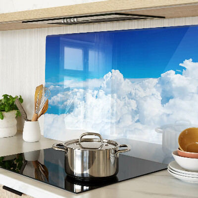 Tagliere in vetro con motivo cielo e nuvole