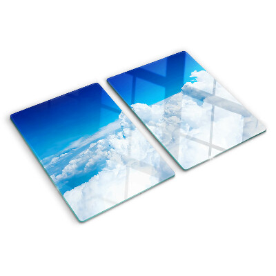 Tagliere in vetro con motivo cielo e nuvole