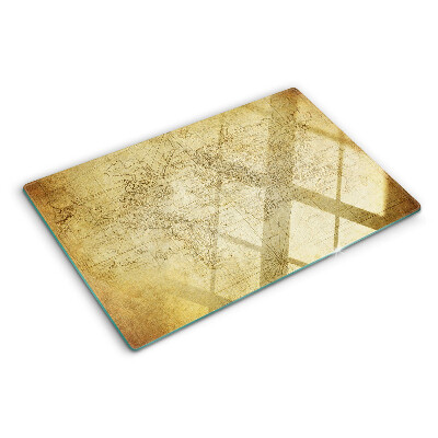 Tagliere in vetro temperato con stampa della vecchia mappa del mondo