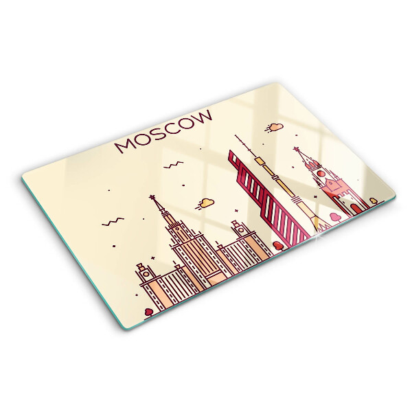 Tagliere in vetro temperato Illustrazione skyline di Mosca