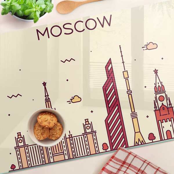 Tagliere in vetro temperato Illustrazione skyline di Mosca