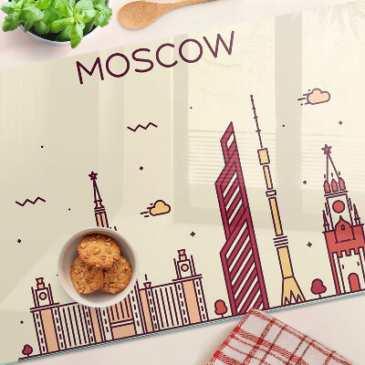 Tagliere in vetro temperato Illustrazione skyline di Mosca
