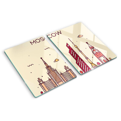 Tagliere in vetro temperato Illustrazione skyline di Mosca