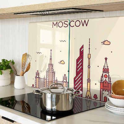Tagliere in vetro temperato Illustrazione skyline di Mosca