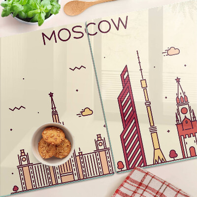 Tagliere in vetro temperato Illustrazione skyline di Mosca