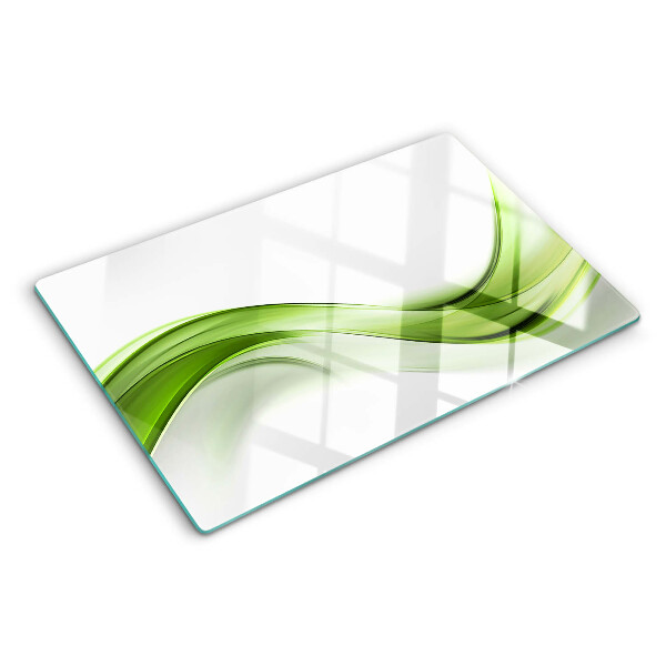 Tagliere in vetro temperato con motivo ad onde verdi
