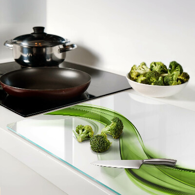 Tagliere in vetro temperato con motivo ad onde verdi