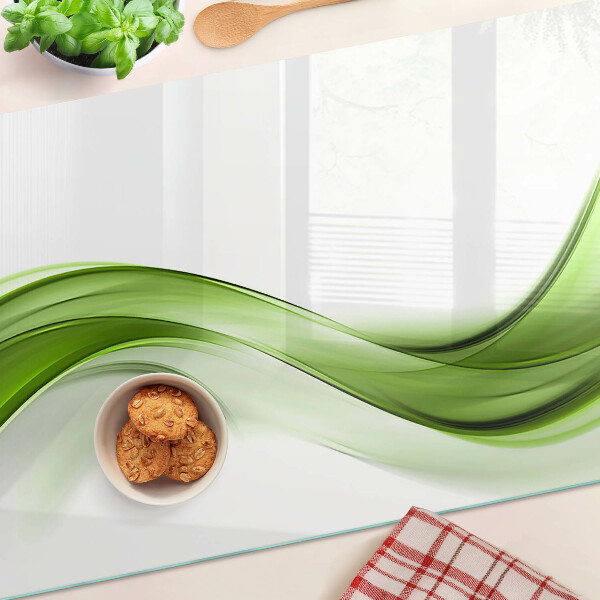 Tagliere in vetro temperato con motivo ad onde verdi