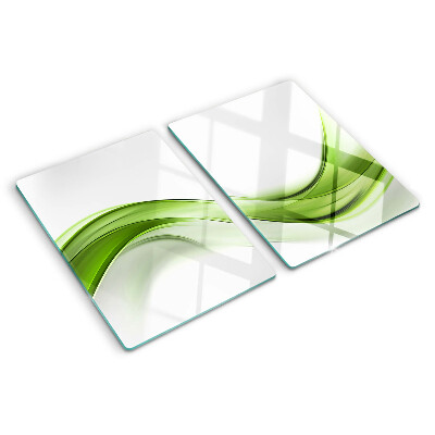 Tagliere in vetro temperato con motivo ad onde verdi