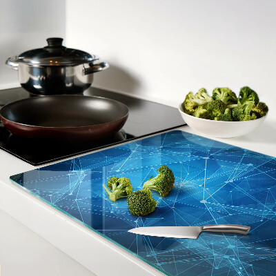 Tagliere in vetro temperato con motivo geometrico astratto