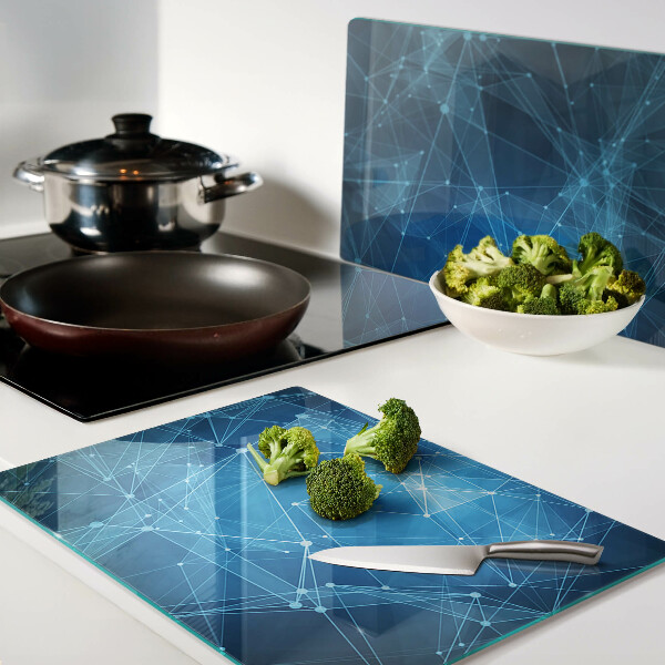 Tagliere in vetro temperato con motivo geometrico astratto