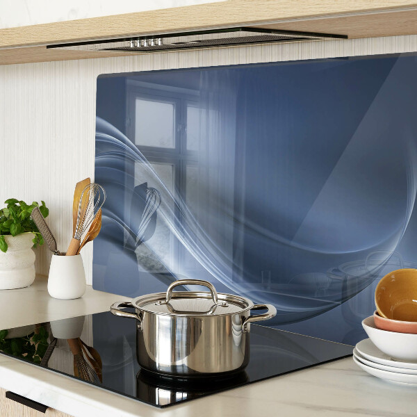 Tagliere in vetro con motivo a onde nei toni del blu