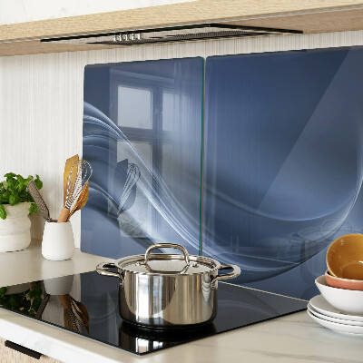 Tagliere in vetro con motivo a onde nei toni del blu