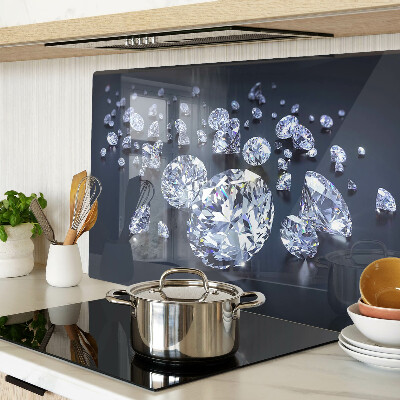 Tagliere in vetro temperato con motivo a cristalli e diamanti