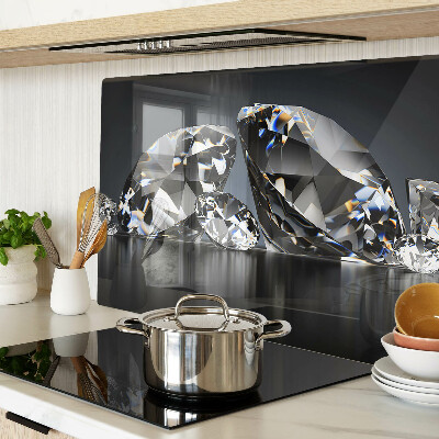 Tagliere in vetro temperato con motivo a diamanti su sfondo nero