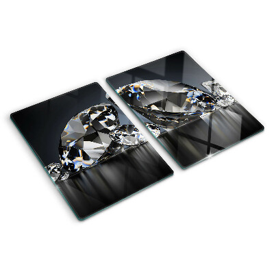 Tagliere in vetro temperato con motivo a diamanti su sfondo nero