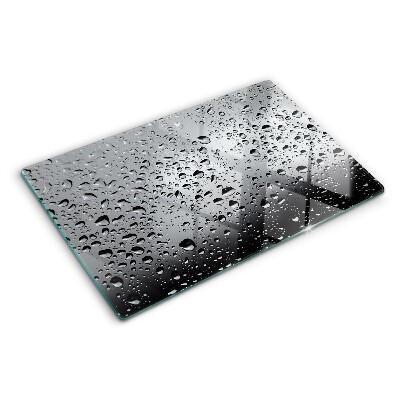 Tagliere in vetro temperato con motivo a gocce d'acqua