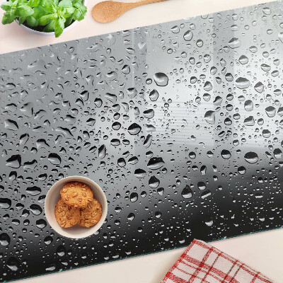 Tagliere in vetro temperato con motivo a gocce d'acqua