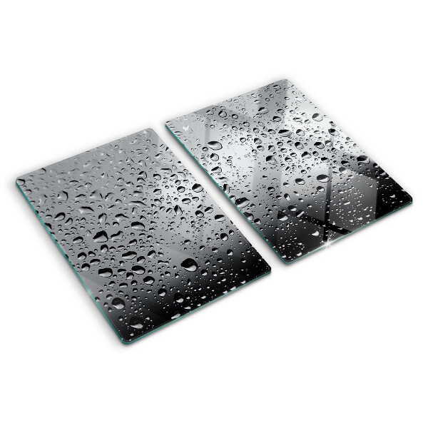 Tagliere in vetro temperato con motivo a gocce d'acqua