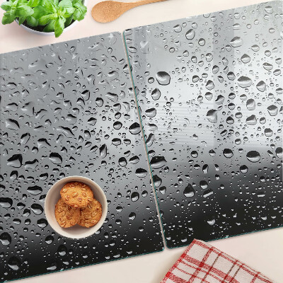 Tagliere in vetro temperato con motivo a gocce d'acqua