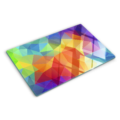 Tagliere in vetro con motivo a triangoli colorati