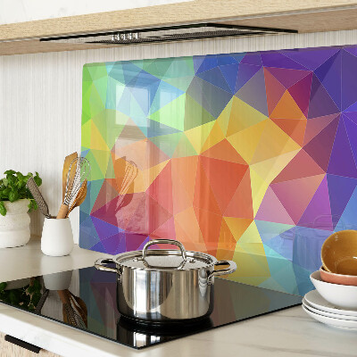 Tagliere in vetro con motivo a triangoli colorati