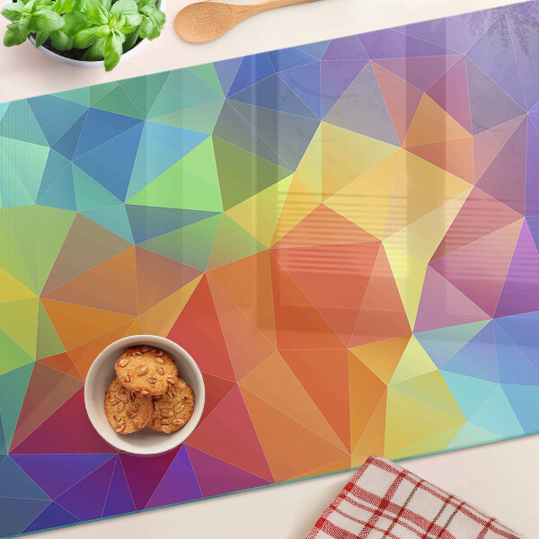 Tagliere in vetro con motivo a triangoli colorati